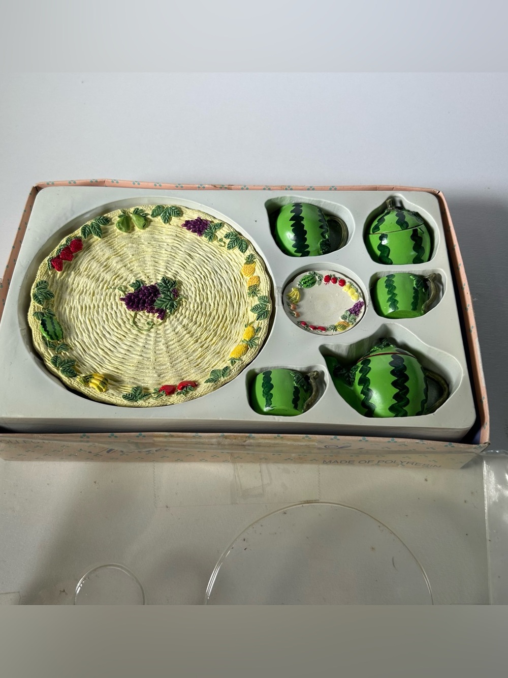 Miniature Watermelon Tea Set 10 Pc Picnic Summertime With Original Box